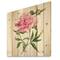 Designart - Vintage Pink Peonies - Traditional Print on Natural Pine Wood